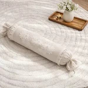 [까사엘]자스민 미니쿠션 고급자수 자수포인트 레이스 (솜포함 60*30cm)