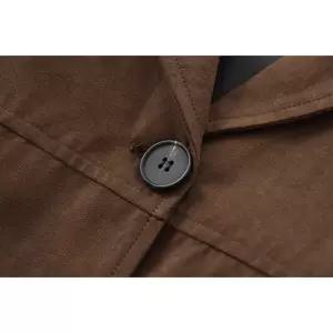 와칸다 브라운 가을 빈티지 여성 여성용 자켓 테일러드 세무 숏 코트 KKE3