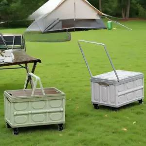 바퀴달린 캠핑 폴딩박스 카트 다용도 수납 테이블 접이식 이동식