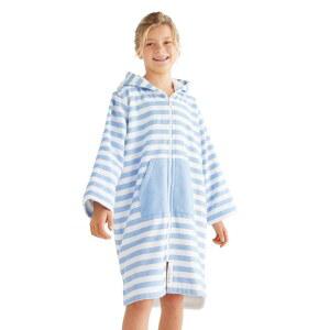 삼미미스 목욕 가운 & 후드 타월 - 테리 안감 지퍼 포켓이 있는 터키식 코튼 로브 비치 커버