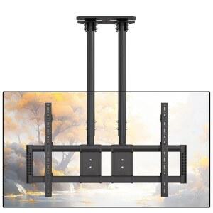 60-120인치 TV용 구지쿠 천장 TV 마운트 더블 폴 걸이 브라켓 최대 220파운드 조절가능 높이 LED LCD OLED 4K 화면 Max VESA 1000x600mm T1060