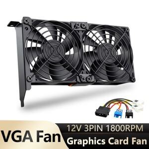 Gdstime 범용 더블 선풍기 초저소음 VGA 쿨러, CPU 컴퓨터 섀시 PCI 냉각 그래픽 카드 3 핀 라디에이터, 92