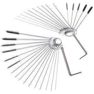 32피스 카뷰레터 청소 브러시 & 니들 에어브러시 및 제거기, 렌치가 스틸 오토바이, 키트, 도구 육각 atv, 소형 전기톱, 더트 포함된 제트 엔진, 와이어용 스테인리스 잡초 세트