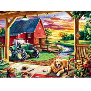 500피스 퍼즐 시니어를 위한 독특한 재미있는 시골 생활 농장 귀여운 동물 재활용 종이 직소 가족 친구 남성 여성 도전적인 활동 게임 선물 20.5*15인치