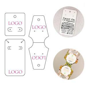 다크  크래프트 종이  로고  카드 귀걸이 팔찌 거치대 디스플레이  화이트 블랙 100 개