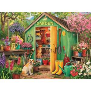 500피스 퍼즐 u2013 정원 개 직소 성인 노인용 재활용 종이 재미있고 도전적인 가족 게임 선물 (20.5 x 15인치)