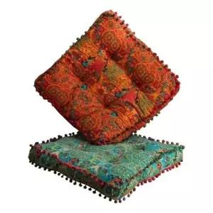 마야풍무늬 사각 양면 방석 대형 인테리어 쿠션 2종 양면방석 등받이쿠션