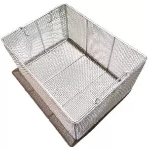 스텐 사각 길이 바스켓 트레이 30x30x5cm 채망 치킨 튀김망 세척 바구니