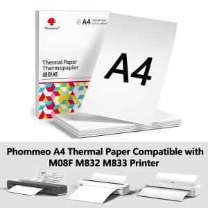 Phomemo 열전사 용지 A4 프린터  건조 용 휴대용 비즈니스 100 시트 M08F 와 호환