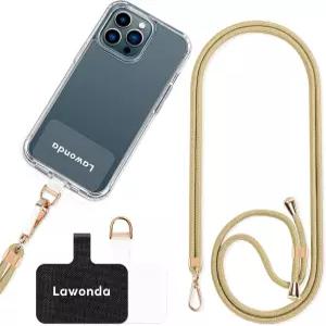 17 프로 맥스 2pcs 폰 패치 테더 패드 살구 틴트를 위한 로온다 랜야드 유니버설 크로스바디 휴대폰 스트랩