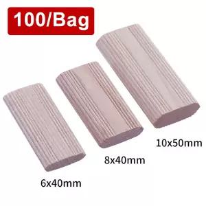 아크릴봉 도미노 100개/봉지 원목 DIY 스트라이프 테논 비스킷 조이너리 너도밤나무 못 코르크 블록 목재