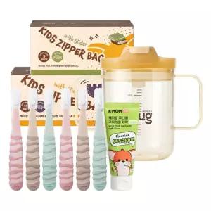 마더케이 웰컴 어린이집 럭키 세트 PPSU 올인원 양손컵+키즈칫솔6P+고불소치약1P+지퍼백2종
