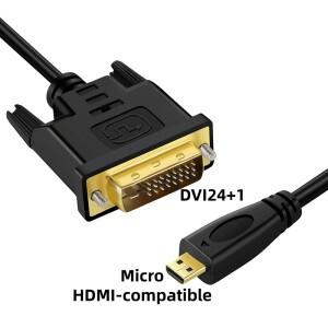카메라 태블릿 노트북용 마이크로 HDMI 호환 DVI-D(DVI24+1) 어댑터 케이블을 DVI 모니터/디스플레이/프로