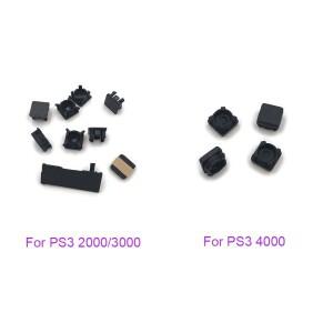 플스호환 Slim 2000 SONY호환 Playstation 3 컨트롤러 용 고무 피트 및 플라스틱 버튼 스크류 캡 커버 교체