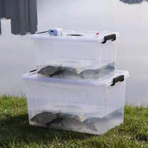 차량용 활어 운반함 낚시 라이브웰 기포기 포함 산소공급 낚시통 투명 대용량 물고기 보관함