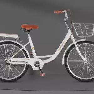 출퇴근 사이즈 여성용자전거 입문용 베이지색 26인치 고급형 가벼운 클래식