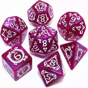 크리바이 다면체 DND 주사위 세트 던전 앤 드래곤즈 DD RPG 게임과 호환되는 7Pcs 빈티지 드래곤 패턴