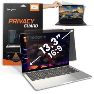 테크기어 프라이버시 스크린 필터 13.3인치 노트북 | 눈부심 방지 블루 라이트 필터 | 컴퓨터 및 노트북용 프라이버시 가드 스크린 프로텍터 | 60도 시야각 | 및 행 탭 설치