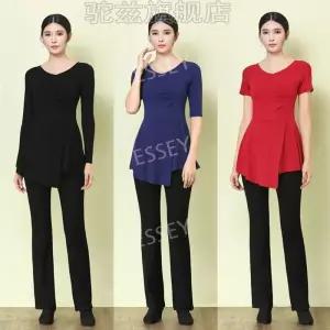 댄스복 상의 사교 라인 스포츠댄스 댄스티 세트 라틴