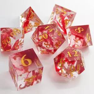 롤 플레잉 RPG 보드 게임 카드 한 새로운 다면체 송진 위 여러 가지 색상 숫자 날카로운 가장자리 세트당 7