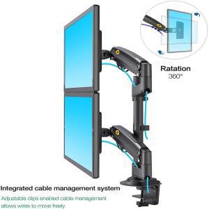 NB H180 22-32 듀얼 모니터 데스크 홀더 암 가스 스프링 풀 모션 LCD TV 마운트 2-12kg 인체공학적 클램프