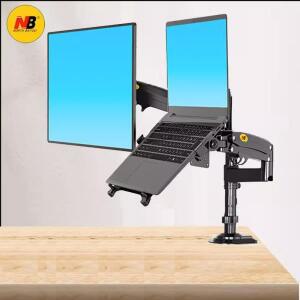 NB H180 FP-2 17-27인치 LCD TV 모니터 데스크 홀더 +10-17인치 노트북 마운트 가스 스프링 풀 모션 2-12kg