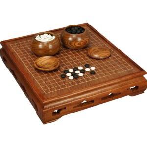 바둑판세트 원목 보드 나무 게임 연습 두기 보드게임 초보용 오목판 세트 바둑알 2개