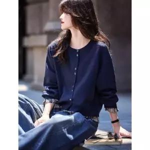 가을 체크 여자테일러드자켓 라운드 코트 ible3