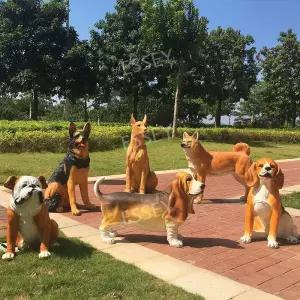 진짜같은 인형 모델 대형 실사 강아지 조합 피규어 모형