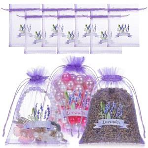 프레티줌 10PCS 드로스트링 메쉬 말린 주머니 백으로 있습니다 라벤더 보관할 꽃잎을