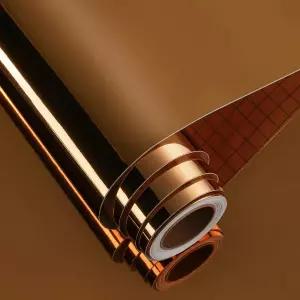 크리컷 접착용 펀스틱 미러 브라운 영구 비닐 롤 12 x80 비유리 반사 스티커 벽 공예용 필 앤 벽지 침실 홈