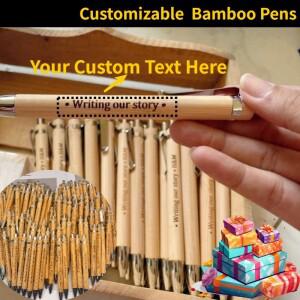 25/35/60개 대나무 펜개인 맞춤 제작 | 결혼식 답례품용 볼펜 대량 구매 각인 나무펜 게스트북용