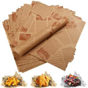 50매 양피지 샌드위치 포장용 왁스 페이퍼 델리 시트 기름종이 트레이 바구니 라이너 신문지