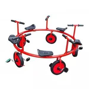 회전 자전거 야외 협동 놀이터 레드 다인승 캠핑장 4인승