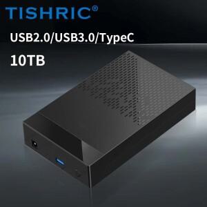 TISHRIC 3.5인치 외장 하드 드라이브 케이스 SATA to USB 3.0 3.1 타입 C HDD SSD 디스크 게이밍 컴퓨터 PC