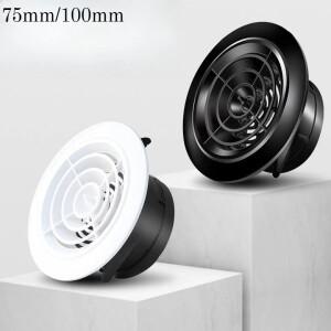75/100mm 원형 에어 벤트 배기 후드 밸브 그릴 디퓨저 덕트 환기 커버 공기 순환 로터리 ABS 조절 가능