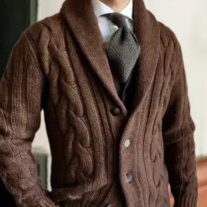 남자꽈배기가디건 가을 빅사이즈 라운드넥 오버핏 집업