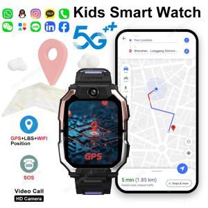 4G/5G 어린이 스마트워치 HD 카메라 영상 통화 SOS GPS 위치 추적기 시계 알람 계산기 남아 여아 선물