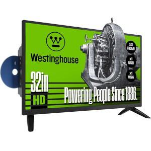 DVD 플레이어가 내장된 Westinghouse 32인치 TV HD LED 소형 평면 비스마트 텔레비전 DVD 콤보 RV 캠퍼 Fire Stick Roku TiVo Xumo 스트리밍 장치와 함께 작동합니다.