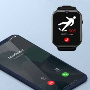 노인을위한 스마트 워치 노인 건강을위한 4G SIM 카드 SOS 비상 전화 통화 gps 포지셔닝 GK8이있는 가을 감지 시계 심박수 혈액 산소 의학 알림 발자국 트랙 큰 배터리