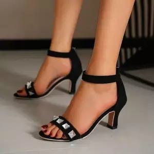 SMK 하계 여성신발 웨지힐 샌들 빅사이즈 컴포트 큐빅 스틸레토 뒷지퍼 힐 JEN2