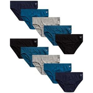 리복 남성용 면삼각팬티 세트. 서포트 컨투어 파우치 포함 소프트 남성 면 속옷 10팩