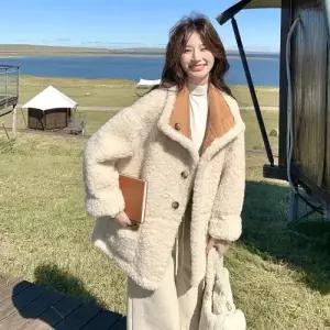 엘럽 여성 모피 코트 부드러운 세무 퍼 일체형 마이야르 양면 원템1