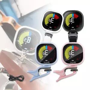 Cherub WST670 기타 튜너 페달 클립 미니 LCD 디스플레이 USB 반음계 바이올린 우쿨렐레 충전식
