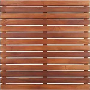 실내외 사용을 위한 북유럽 스타일 프리미엄 티크 샤워 및 목욕 매트 - 스파 사우나 수영장 온수 욕조용