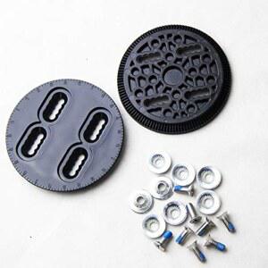 UP100 스노보드 바인딩 디스크 세트 블랙 디스크(페어) 테크닌(직경 플레이트 예비 97.5mm) 스트랩 인 장착 부품