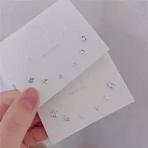 세트 귀걸이 은침 큐빅 정장 스퀘어 라운드 크리스탈 S925