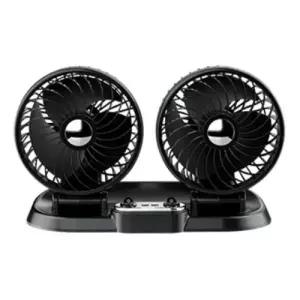 차량용 360도 USB 듀얼 선풍기 블랙 25.5x16.5cm 1개