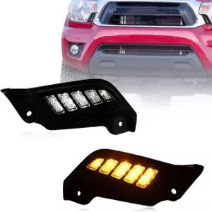2012-2015 타코마 스위치백 화이트 앤 앰버와 호환되는 FullL LED DRL 렌즈 프론트 헤드라이트 사이드 마커