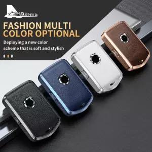 볼보 XC60 S90 V60 S60 V90 2010-2022 금속 소 가죽 홀더 보호대 Fob 키 체인에 한 자동차 원격 케이스
